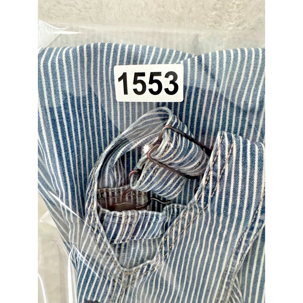 Vintage OshKosh B'Gosh Vestbak Hickory Stripe Overalls 4T Railroad Denim - Picture 13 of 13